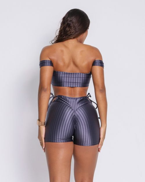 Conjunto Short Empina Ajuste Cirre Carbox + Top Ciganinha