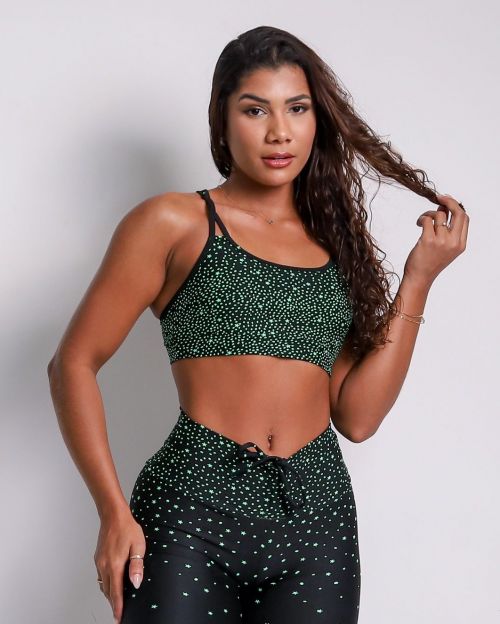 Top Lu Degradê Estrelas Verde Limão