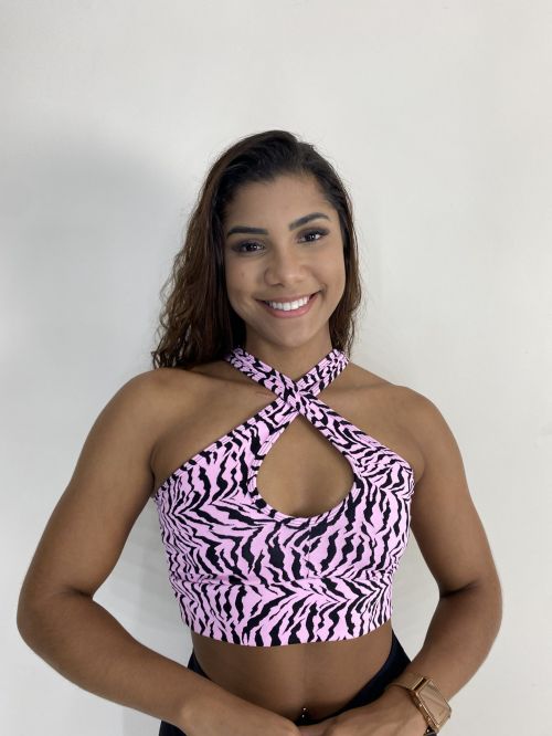 Top Cruzado Zebra Rosaceo
