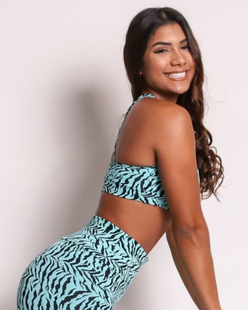 Top Lu Zebra Verde Água