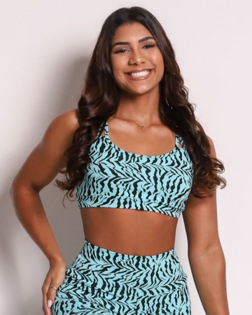 Top Lu Zebra Verde Água