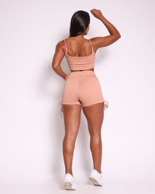 Conjunto Short Cross Valência Avelã + Top Bruna
