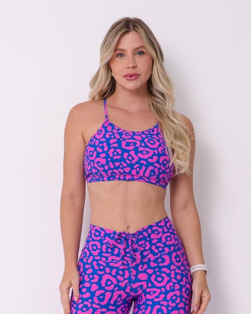 Top Paula Onça Penélope Roxo/Rosa