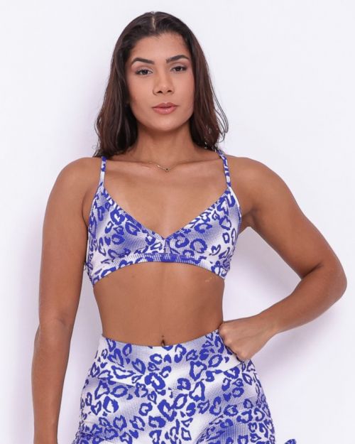 Top Rafa On�a Azul/Branco