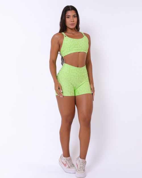 Conjunto Short Básico Curtinho New Onça Fit + Top Lu
