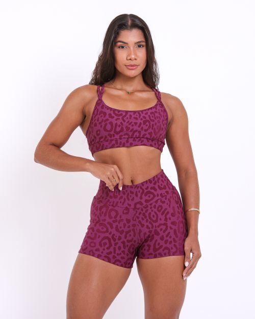 Conjunto Short Básico Curtinho New Onça Fit + Top Lu