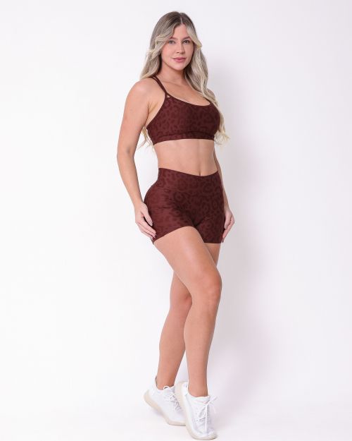Conjunto Short Básico Curtinho New Onça Fit + Top Lu