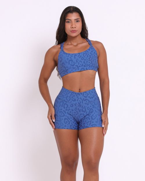 Conjunto Short Básico Curtinho New Onça Fit + Top Lu
