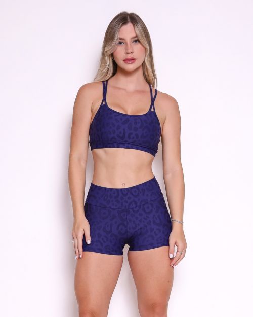 Conjunto Short Básico Curtinho New Onça Fit + Top Lu