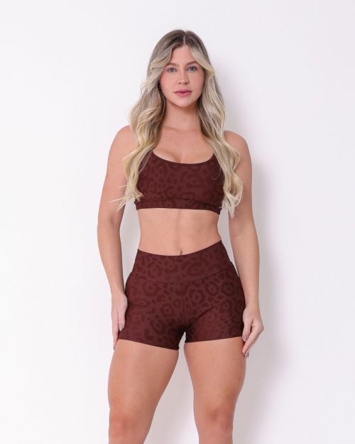 Conjunto Short Básico Curtinho New Onça Fit + Top Lu