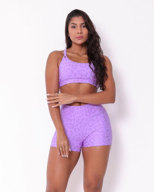 Conjunto Short Básico Curtinho New Onça Fit + Top Lu