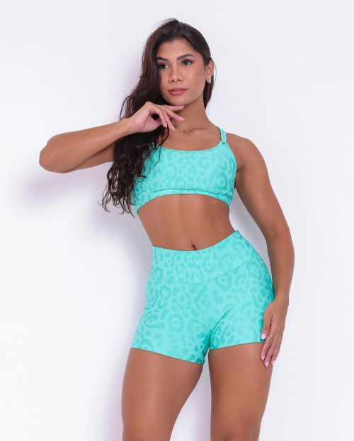 Conjunto Short Básico Curtinho New Onça Fit + Top Lu