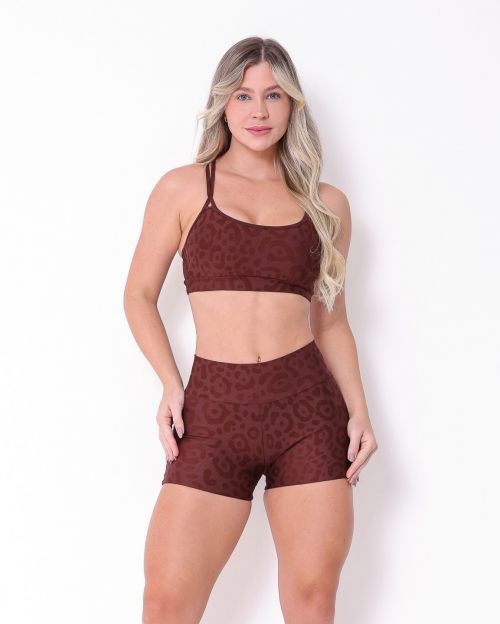 Conjunto Short Básico Curtinho New Onça Fit + Top Lu