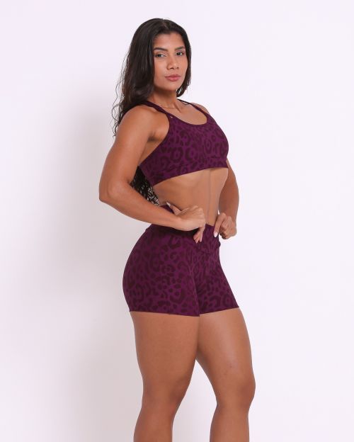Conjunto Short Básico Curtinho New Onça Fit + Top Lu