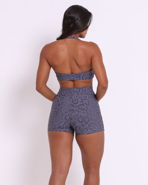 Conjunto Short Básico Cós Cruzado New Onça Fit + Top Jhully