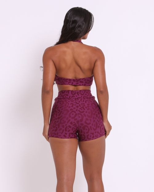 Conjunto Short Básico Cós Cruzado New Onça Fit + Top Jhully
