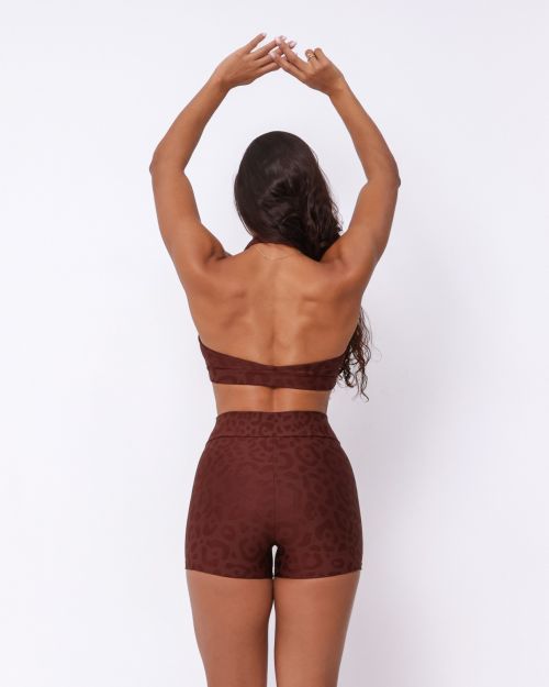 Conjunto Short Básico Cós Cruzado New Onça Fit + Top Jhully