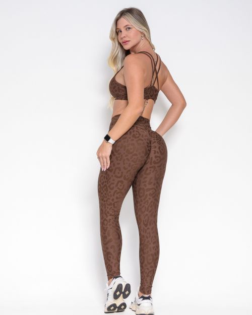 Conjunto Cal�a Legging Empina New On�a Fit + Top Lu