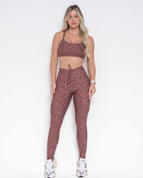 Conjunto Cal�a Legging Empina New On�a Fit + Top Lu