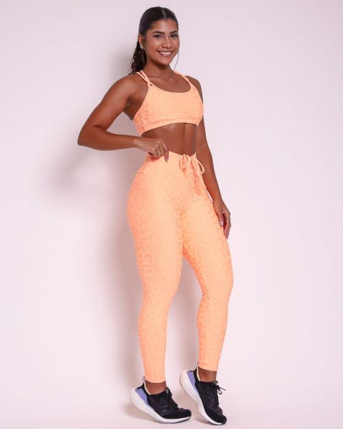 Conjunto Cal�a Legging Empina New On�a Fit + Top Lu