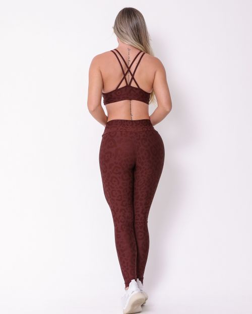 Conjunto Calça Legging Básica New Onça Fit + Top Lu
