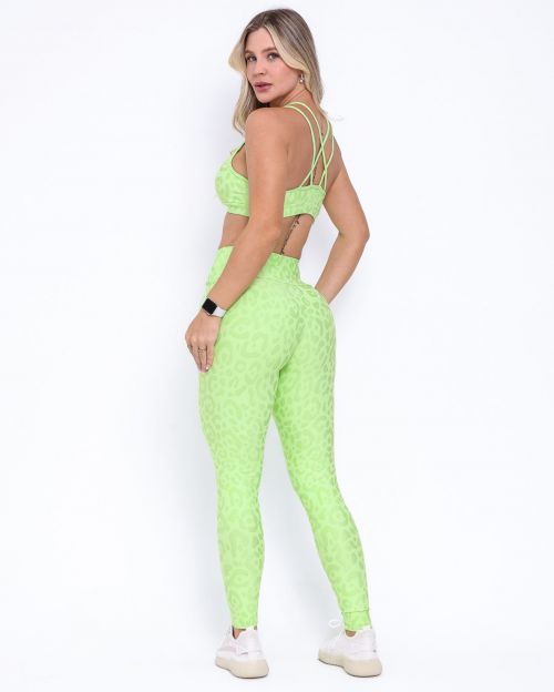 Conjunto Calça Legging Básica New Onça Fit + Top Lu