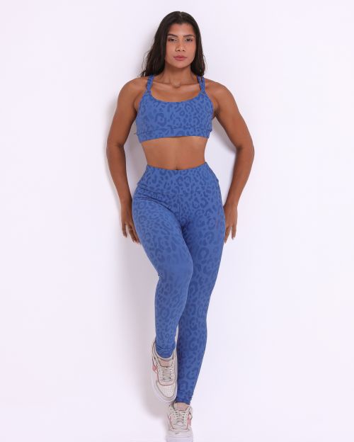 Conjunto Calça Legging Básica New Onça Fit + Top Lu