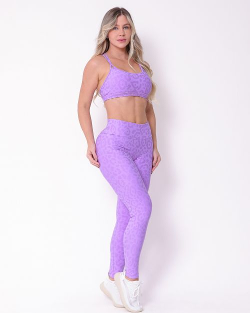 Conjunto Calça Legging Básica New Onça Fit + Top Lu