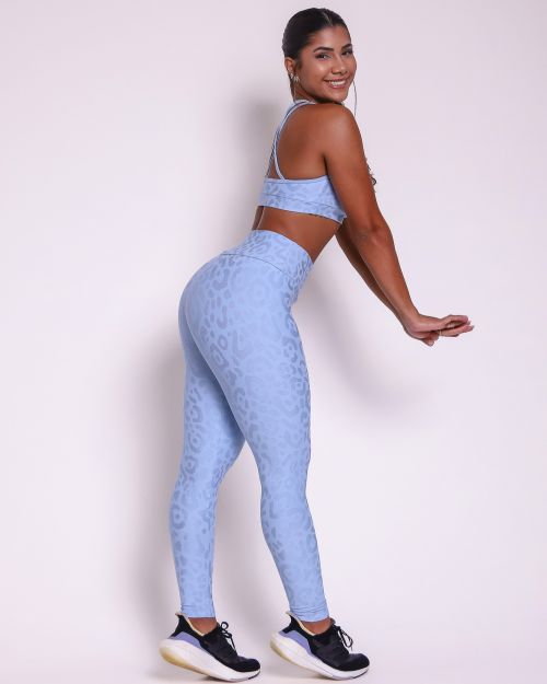 Conjunto Calça Legging Básica New Onça Fit + Top Lu
