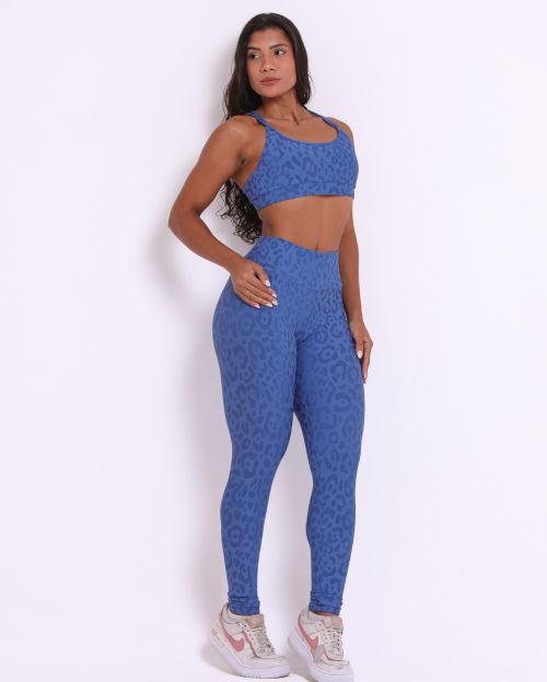 Conjunto Calça Legging Básica New Onça Fit + Top Lu