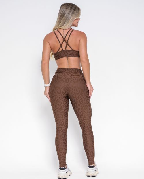 Conjunto Calça Legging Básica New Onça Fit + Top Lu