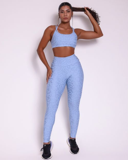 Conjunto Calça Legging Básica New Onça Fit + Top Lu