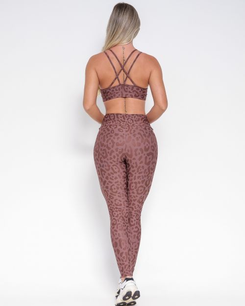 Conjunto Calça Legging Básica New Onça Fit + Top Lu