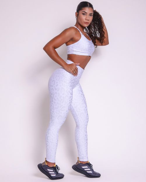 Conjunto Calça Legging Básica New Onça Fit + Top Lu