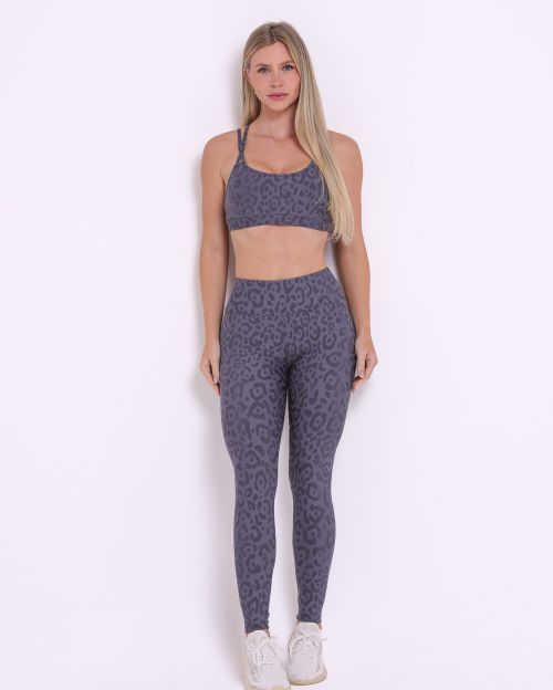 Conjunto Calça Legging Básica New Onça Fit + Top Lu