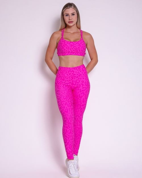 Conjunto Calça Legging Básica New Onça Fit + Top Lu