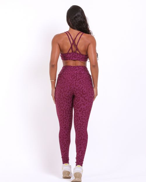 Conjunto Calça Legging Básica New Onça Fit + Top Lu