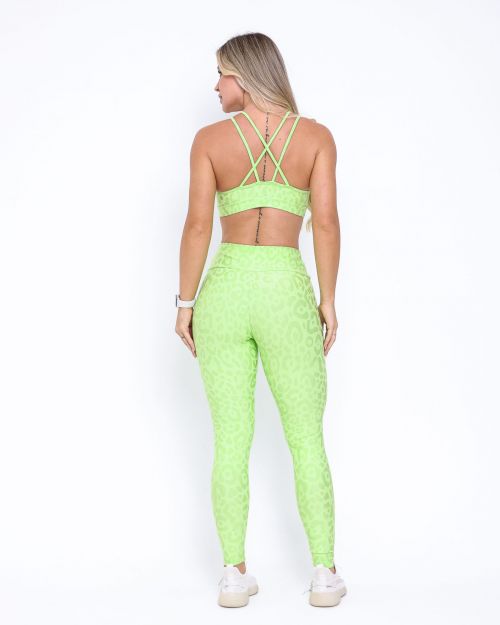 Conjunto Calça Legging Básica New Onça Fit + Top Lu