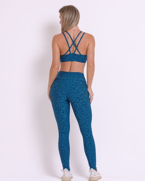 Conjunto Calça Legging Básica New Onça Fit + Top Lu