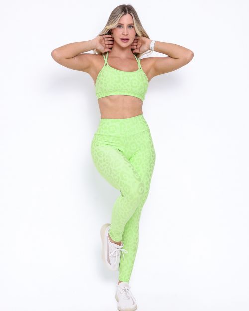 Conjunto Calça Legging Básica New Onça Fit + Top Lu