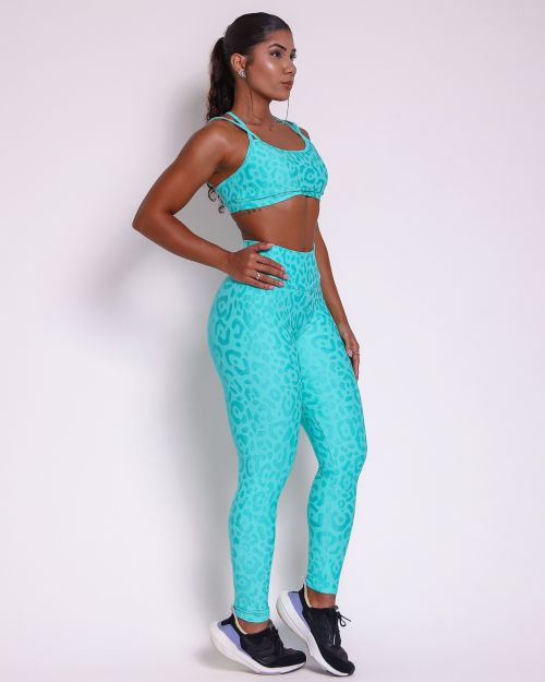 Conjunto Calça Legging Básica New Onça Fit + Top Lu