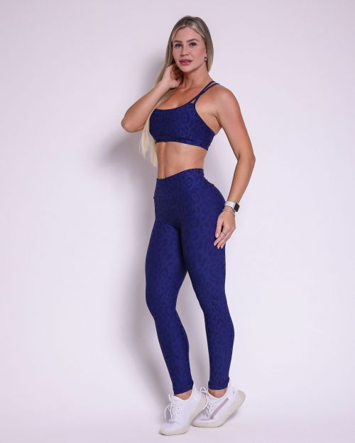 Conjunto Calça Legging Básica New Onça Fit + Top Lu