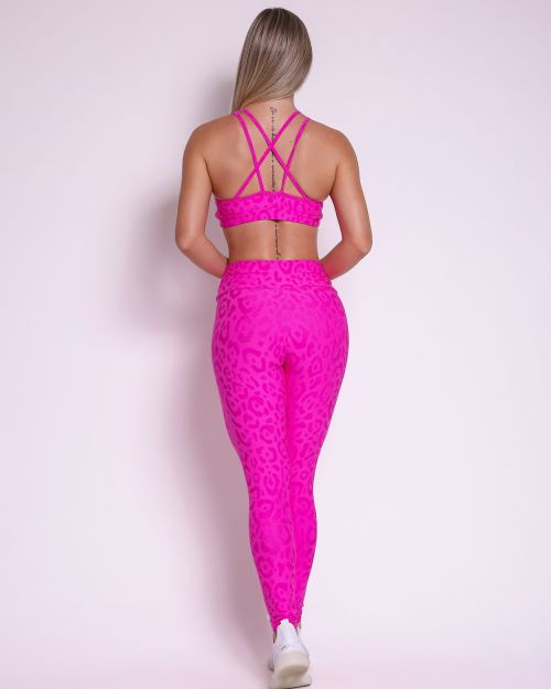 Conjunto Calça Legging Básica New Onça Fit + Top Lu