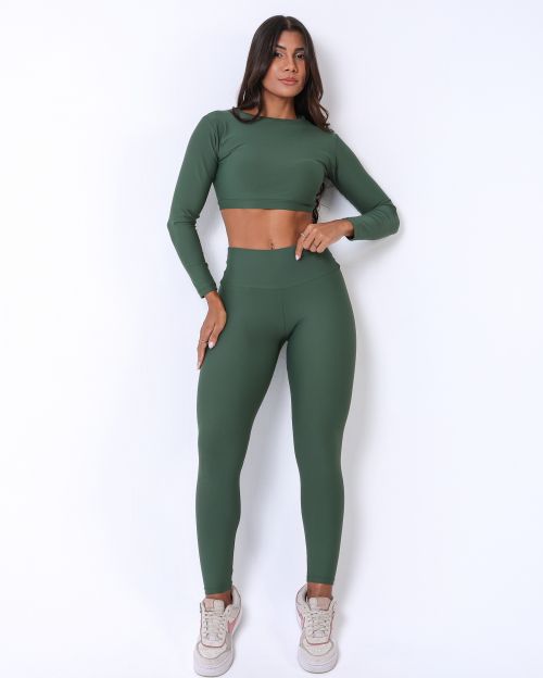 Conjunto Cal�a Legging B�sica Light + Top Maria