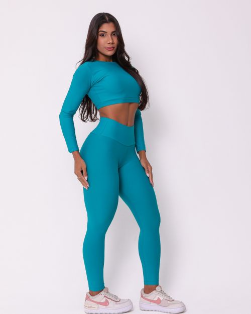 Conjunto Cal�a Legging B�sica Light + Top Maria