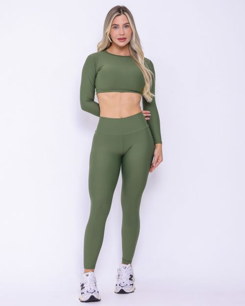 Conjunto Cal�a Legging B�sica Light + Top Maria