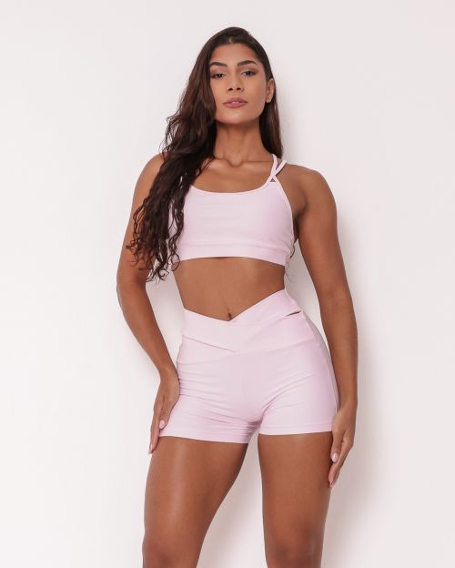 Conjunto Short Básico Cós Cruzado Light + Top Lu