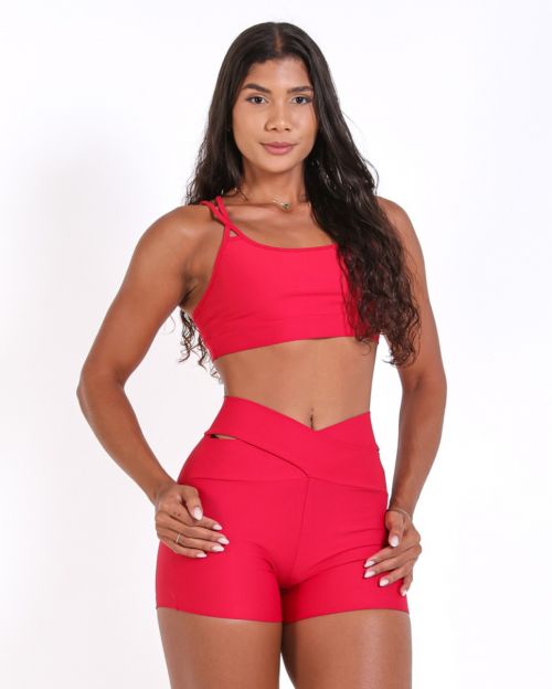 Conjunto Short Básico Cós Cruzado Light + Top Lu