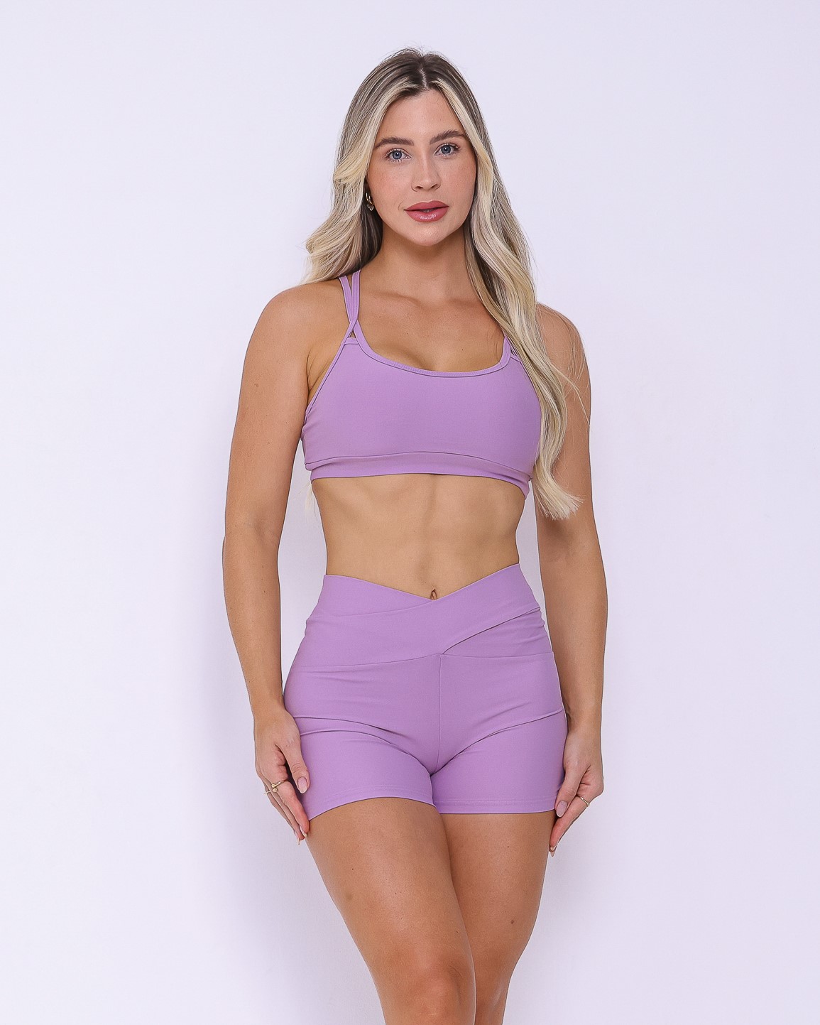 Conjunto Short Básico Cós Cruzado Light + Top Lu