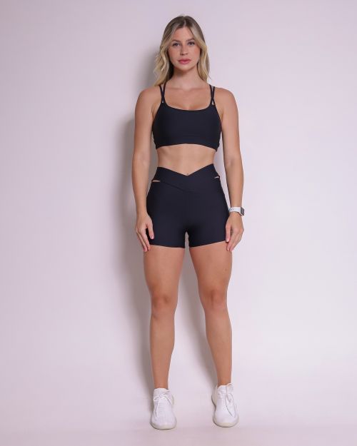 Conjunto Short Básico Cós Cruzado Light + Top Lu